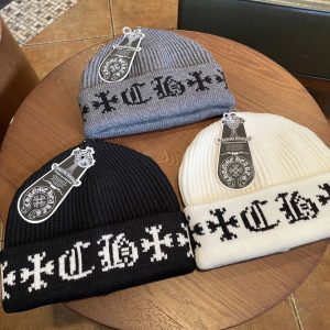 Chrome Hearts Knit Beanie Hat Unisex Winter Logo Cap