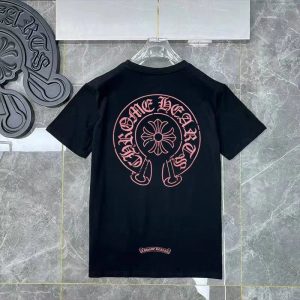 Chrome Hearts Pink Gothic Logo Black T-Shirt