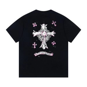 Chrome Hearts Black Graphic Cross Short Sleeve T-Shirt