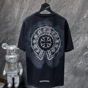 Chrome Hearts Black Graphic Print Short Sleeve T-Shirt