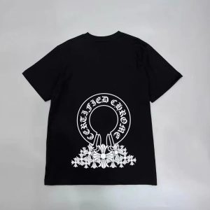Chrome Hearts Black Horseshoe Cross Graphic T-Shirt