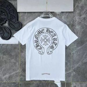 Chrome Hearts White Floral Logo Graphic Cotton T-Shirt
