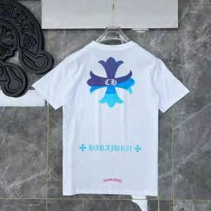 Chrome Hearts White Floral Graphic Short Sleeve T-Shirt