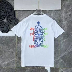 Chrome Hearts Colorful Cross Graphic White T-Shirt