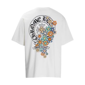 Chrome Hearts Floral Graphic Print White T-Shirt