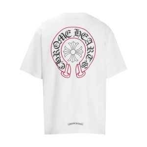 Chrome Hearts White Horseshoe Graphic Cotton T-Shirt