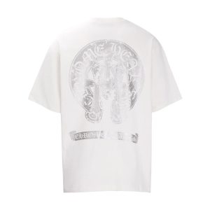 Chrome Hearts White Graphic Short Sleeve Cotton T-Shirt