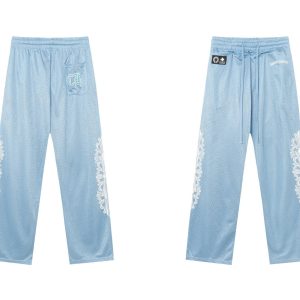 Chrome Hearts Light Blue Lace Print Track Pants