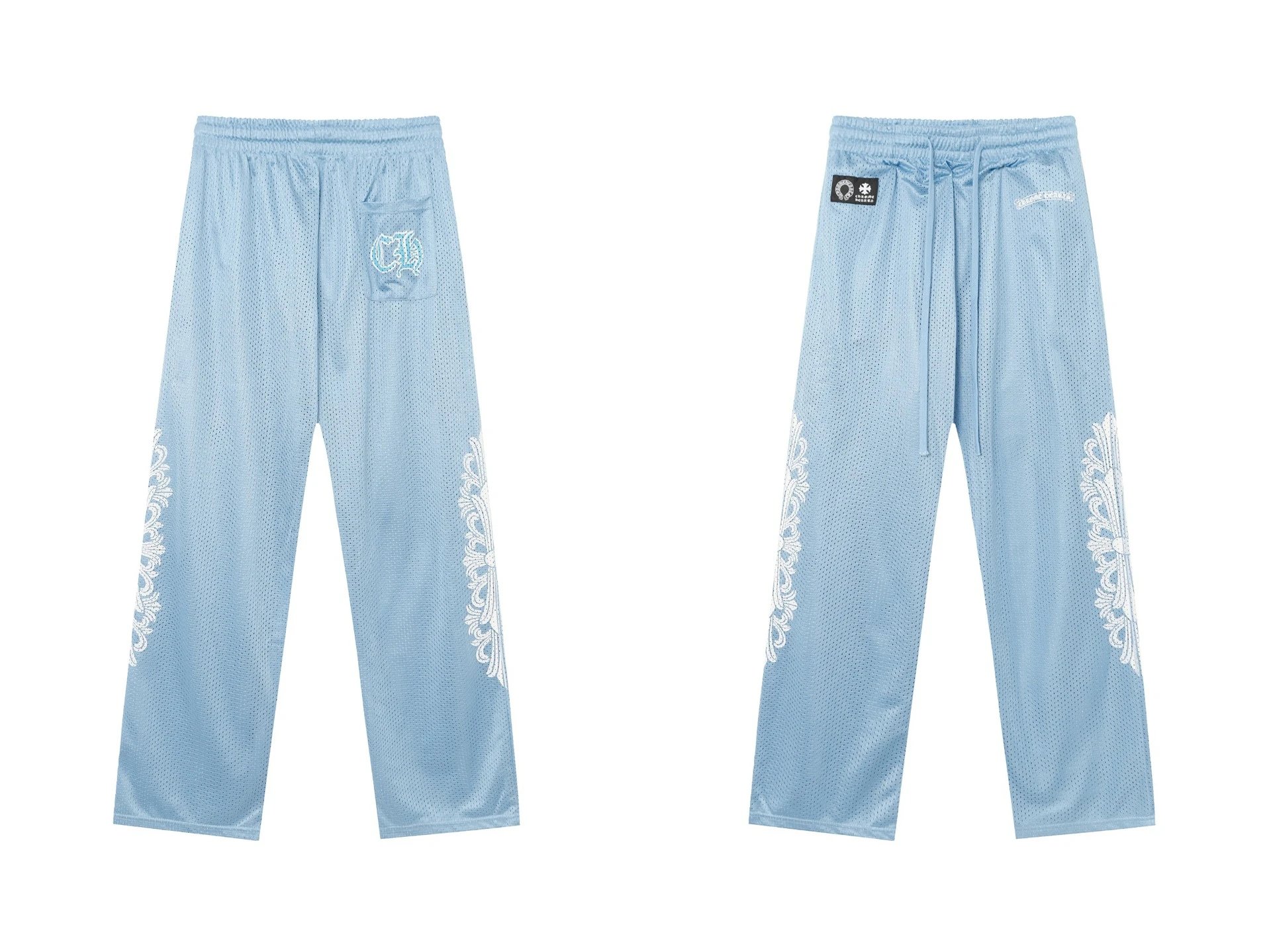 Chrome Hearts Chrome Hearts Light Blue Lace Print Track Pants - Buy at OopBuy
