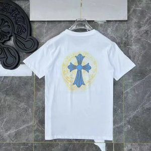 Chrome Hearts White Cross Print Cotton T-Shirt