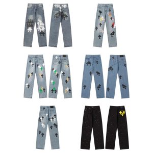 Chrome Hearts Cross Patch Jeans Y2K Denim Pants