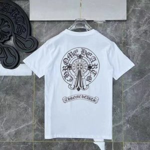 Chrome Hearts White Graphic Logo Short Sleeve Cotton T-Shirt