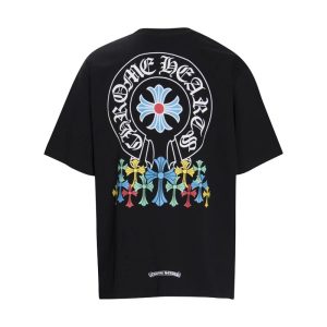 Chrome Hearts Black Graphic Cross Print T-Shirt