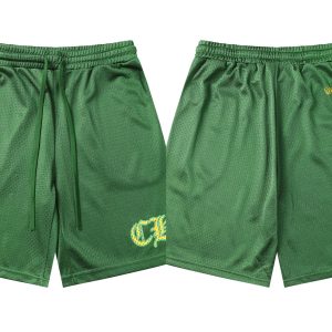 Chrome Hearts Green Mesh Basketball Shorts with Drawstring