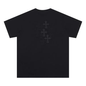 Chrome Hearts Black Cross Graphic Short Sleeve T-Shirt