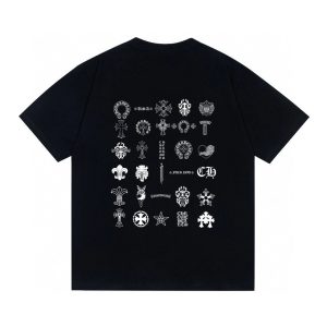 Chrome Hearts Black Graphic Print Short Sleeve T-Shirt