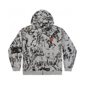 Burberry Graffiti Print Zip Up Hoodie