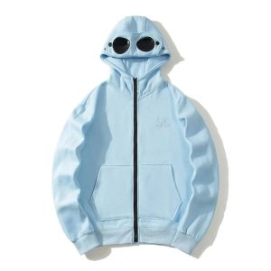 C.P. Company Blue Goggle Hood Zip-Up Hoodie