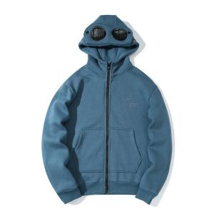 C.P. Company Blue Goggle Hood Full Zip Hoodie