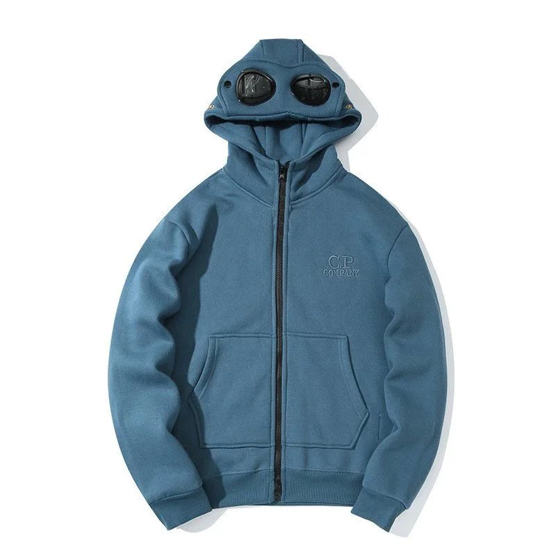 C.P. Company C.P. Company Blue Goggle Hood Full Zip Hoodie - Buy at OopBuy