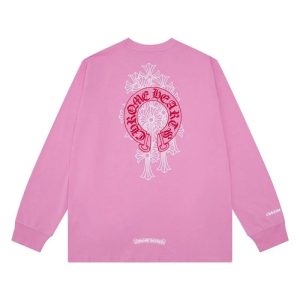 Chrome Hearts Pink Long Sleeve T-Shirt Fashion Top
