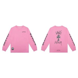 Chrome Hearts Pink Long Sleeve Graphic T-Shirt