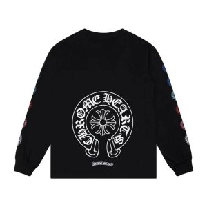 Chrome Hearts Black Graphic Long Sleeve T-Shirt