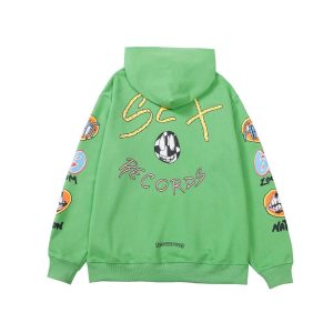 Chrome Hearts Green Graphic Streetwear Hoodie