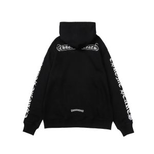 Chrome Hearts Black Gothic Print Pullover Hoodie