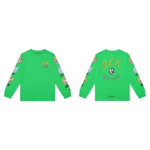 Chrome Hearts Green Graphic Long Sleeve Street T-Shirt