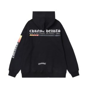 Chrome Hearts Black Street Style Graphic Hoodie