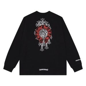 Chrome Hearts Cross Print Black Long Sleeve T-Shirt