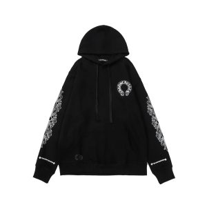 Chrome Hearts Black Graphic Print Hoodie