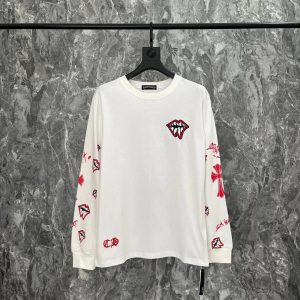 Chrome Hearts White Long Sleeve Graphic T-Shirt