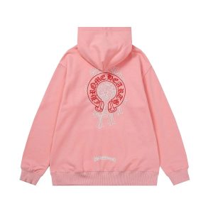 Chrome Hearts Pink Graphic Logo Hoodie