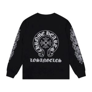 Chrome Hearts Black Long Sleeve Graphic T-Shirt