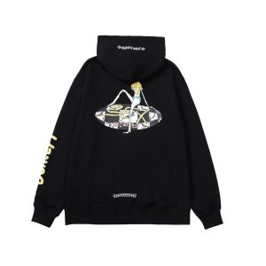 Chrome Hearts Black Graphic Print Streetwear Hoodie