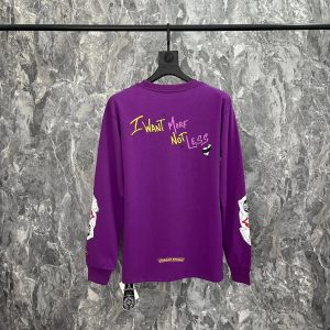 Chrome Hearts Purple Graphic Long Sleeve T-Shirt
