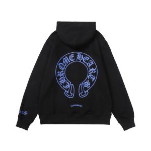 Chrome Hearts Black Blue Graphic Hoodie