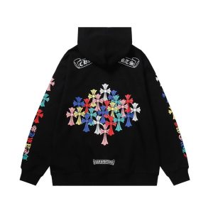 Chrome Hearts Multicolor Cross Print Black Hoodie