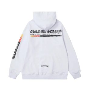 Chrome Hearts White Graphic Print Hoodie