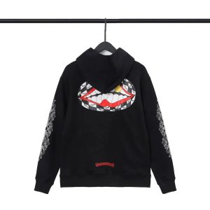 Chrome Hearts Black Graphic Mouth Hoodie