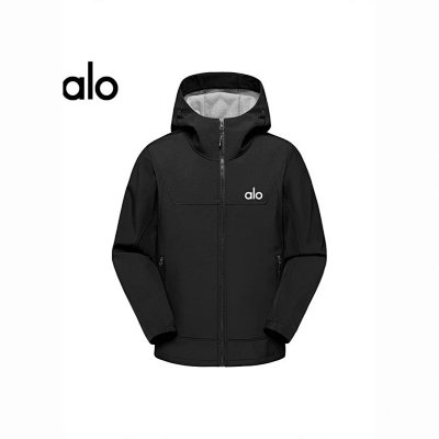 Alo Black Hooded Zip-Up Lightweight Training Jacket - Buy at OopBuy