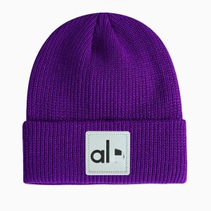 HatswearAlo Purple Knit Beanie Hat with Logo