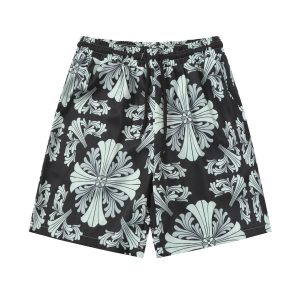 Chrome Hearts Black Floral Print Shorts