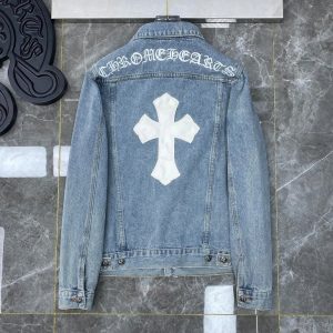 Chrome Hearts Cross Patch Denim Jacket Blue
