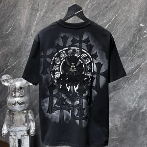 Chrome Hearts Gothic Cross Black Cotton T-Shirt