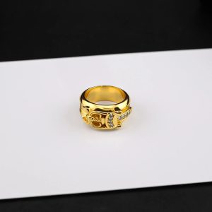 Chrome Hearts Gold Plated Gothic Ring Jewelry