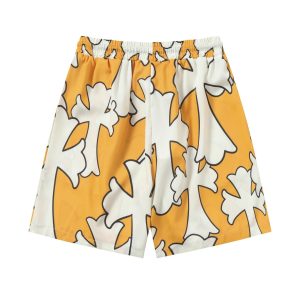 Chrome Hearts Yellow Cross Print Casual Shorts