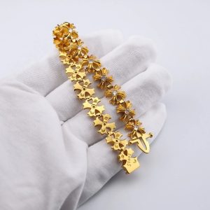 Chrome Hearts Gold Flower Bracelet 925 Silver